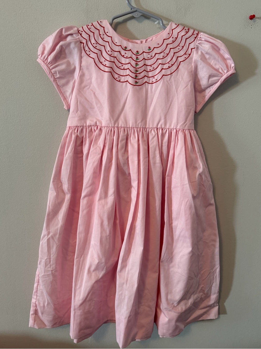 The Proper Peony Pink Embroidered Rose Dress